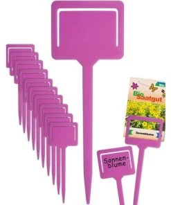 ROSIER Lot De 20 étiquettes Pour Plantes, En Plastique, Inscriptibles Avec Pince Pour Sachets De Semences, Résistant Aux Intempéries - 18 Cm - Rose,VEBTles