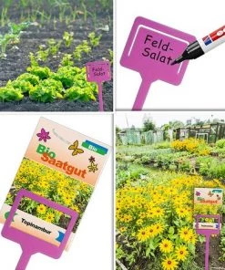 ROSIER Lot De 20 étiquettes Pour Plantes, En Plastique, Inscriptibles Avec Pince Pour Sachets De Semences, Résistant Aux Intempéries - 18 Cm - Rose,VEBTles -Accessoire de culture Soldes Boutique 61583967 4