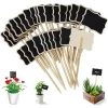ROSIER Étiquette De Jardin 30 Pieces T-Type Étiquettes Plantes En Boi Imperméable Etiquettes De Plantes En Ardoise Pour Jardin Graines Arbres Herbes Fleurs,VEBTles