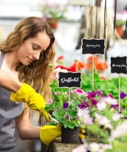 ROSIER Étiquette De Jardin 30 Pieces T-Type Étiquettes Plantes En Boi Imperméable Etiquettes De Plantes En Ardoise Pour Jardin Graines Arbres Herbes Fleurs,VEBTles -Accessoire de culture Soldes Boutique 61662220 4