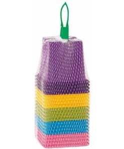 ROMBERG 20 Pots En Plastique 8 Cm Carré, 5 Couleurs Différentes (violet, Bleu Clair, Rose, Jaune, Vert Clair)