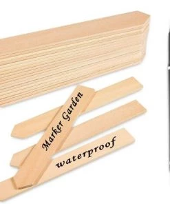 MEZHENG 50Pcs Étiquettes De Plantes En Bois Avec Un Stylo Marqueur, Pointu Signe De La Plante Imperméable Écologiques Marqueurs De Jardin Pour Semences Herbes Fleurs Légumes (15 X 2 Cm)
