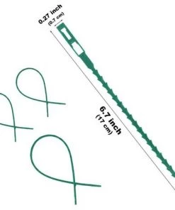 MEZHENG 50Pcs Plante De Jardin Réglable Twist Liens Souples En Plastique Twist Attaches De Câbles Pour Le Jardin Usine Fastener Arrimage (Vert) -Accessoire de culture Soldes Boutique 64119214 2