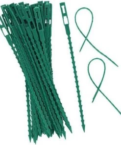 MEZHENG 50Pcs Plante De Jardin Réglable Twist Liens Souples En Plastique Twist Attaches De Câbles Pour Le Jardin Usine Fastener Arrimage (Vert) -Accessoire de culture Soldes Boutique 64119214 5