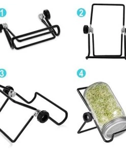 FR-LIFE BR-Vie Kit De 6Pcs Couvercles Germination Avec 4Pcs Couvercle à Germer Écran En Acier Inoxydable Et 2Pcs Supports De Germination Pour Graines à Germoir -Accessoire de culture Soldes Boutique 64131602 3