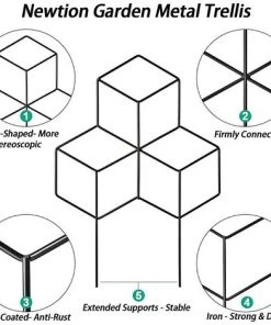 HAZEL Treillis De Jardin En Métal Pour Plantes Grimpantes, Support De Plantes En Fer Pour Vigne Grimpante. -Accessoire de culture Soldes Boutique 64197425 5