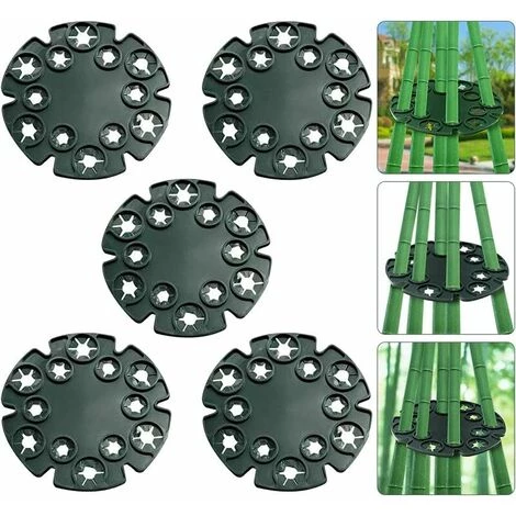 NAXUNNN Lot De 5 Supports De Canne Wigwam En Bambou Avec 12 Trous Pour Plantes Grimpantes De Jardin, Haricots, Pois, Pois De Senteur, Tomates, Concombres Noir 5 NAXUNNN Lot De 5 Supports De Canne Wigwam En Bambou Avec 12 Trous Pour Plantes Grimpantes De Jardin, Haricots, Pois, Pois De Senteur, Tomates, Concombres Noir – Image 3