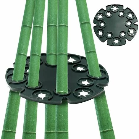 NAXUNNN Lot De 5 Supports De Canne Wigwam En Bambou Avec 12 Trous Pour Plantes Grimpantes De Jardin, Haricots, Pois, Pois De Senteur, Tomates, Concombres Noir 6 NAXUNNN Lot De 5 Supports De Canne Wigwam En Bambou Avec 12 Trous Pour Plantes Grimpantes De Jardin, Haricots, Pois, Pois De Senteur, Tomates, Concombres Noir – Image 4