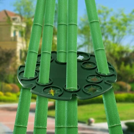 NAXUNNN Lot De 5 Supports De Canne Wigwam En Bambou Avec 12 Trous Pour Plantes Grimpantes De Jardin, Haricots, Pois, Pois De Senteur, Tomates, Concombres Noir 7 NAXUNNN Lot De 5 Supports De Canne Wigwam En Bambou Avec 12 Trous Pour Plantes Grimpantes De Jardin, Haricots, Pois, Pois De Senteur, Tomates, Concombres Noir – Image 5