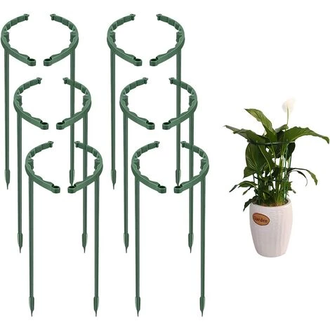 OSQI Paquet De 12 Piquets De Plantes Arqués En Plastique, Piquets De Support De Plantes, Piquets De Plantes Semi-circulaires, Support De Plantes De Jardin, Pour Plantes à Fleurs, Rose, Ortensia 3 OSQI Paquet De 12 Piquets De Plantes Arqués En Plastique, Piquets De Support De Plantes, Piquets De Plantes Semi-circulaires, Support De Plantes De Jardin, Pour Plantes à Fleurs, Rose, Ortensia