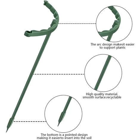 OSQI Paquet De 12 Piquets De Plantes Arqués En Plastique, Piquets De Support De Plantes, Piquets De Plantes Semi-circulaires, Support De Plantes De Jardin, Pour Plantes à Fleurs, Rose, Ortensia 5 OSQI Paquet De 12 Piquets De Plantes Arqués En Plastique, Piquets De Support De Plantes, Piquets De Plantes Semi-circulaires, Support De Plantes De Jardin, Pour Plantes à Fleurs, Rose, Ortensia – Image 3