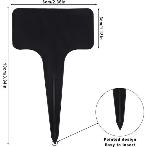OSQI 100pcs étiquettes De Plantes étiquettes De Jardin étanches, étiquettes De Plantes En Plastique De Type T étiquettes De Semis, étiquettes De Plantes Pour Jardin De Semences De Légumes à Fleurs 6 X 10 Cm (noir) 4 OSQI 100pcs étiquettes De Plantes étiquettes De Jardin étanches, étiquettes De Plantes En Plastique De Type T étiquettes De Semis, étiquettes De Plantes Pour Jardin De Semences De Légumes à Fleurs 6 X 10 Cm (noir) – Image 2
