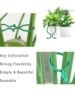 OSQI 100 Pièces Clips De Jardin Clips De Support De Plantes, Clips De Plantes Réutilisables Anneaux En Plastique, Clips De Plantes Durables Anneaux De Plantes Twisty Pour Soutenir Les Plantes Grimpantes -Accessoire de culture Soldes Boutique 65501685 3