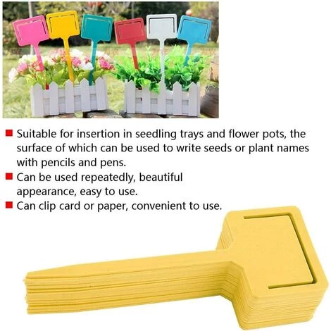 OSQI Lot De 20 étiquettes De Plantes En Plastique étanches De Type T Marqueurs De Piquets De Fleurs Jardinage Pour Jardin Pépinière Maison 17,8 X 6,3 Cm (jaune) 5 OSQI Lot De 20 étiquettes De Plantes En Plastique étanches De Type T Marqueurs De Piquets De Fleurs Jardinage Pour Jardin Pépinière Maison 17,8 X 6,3 Cm (jaune) – Image 3