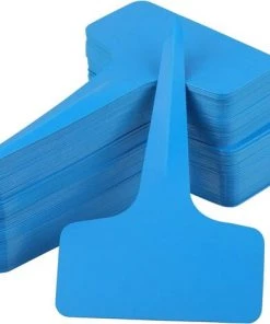 OSQI Lot De 100 Etiquettes Plastique Pour Plantes Et Légumes Bleu 6 X 10 Cm