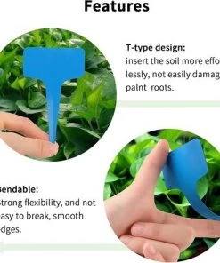 OSQI Lot De 100 Etiquettes Plastique Pour Plantes Et Légumes Bleu 6 X 10 Cm -Accessoire de culture Soldes Boutique 65502868 3