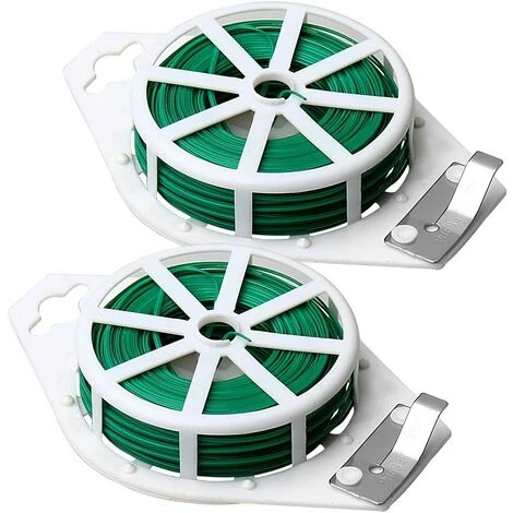 OSQI 2 Pcs Fil D'attache De Jardin, 328 Pieds/100m Fil De Support De Plantes Robuste Fil De Vigne De Jardin Réutilisable Avec Revêtement Vert Pour Jardinage, Plantes Grimpantes, Vignes, Tiges Et Câble Organiser 3 OSQI 2 Pcs Fil D'attache De Jardin, 328 Pieds/100m Fil De Support De Plantes Robuste Fil De Vigne De Jardin Réutilisable Avec Revêtement Vert Pour Jardinage, Plantes Grimpantes, Vignes, Tiges Et Câble Organiser