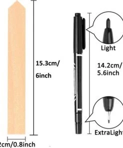 OSQI 50pcs étiquettes De Plantes En Bois Avec Un Stylo Marqueur, étiquettes De Signalisation De Plantes En Bois Pointues Imperméables Marqueurs De Jardin écologiques Pour Graines En Pot Herbes Fleurs Légumes (15 X 2 Cm) -Accessoire de culture Soldes Boutique 65503623 2