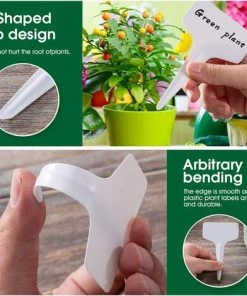 EINEMGELD Paquet De 100 étiquettes En Plastique Pour Plantes, Blanc 8 EINEMGELD Paquet De 100 étiquettes En Plastique Pour Plantes, Blanc -Accessoire de culture Soldes Boutique 66076732 2