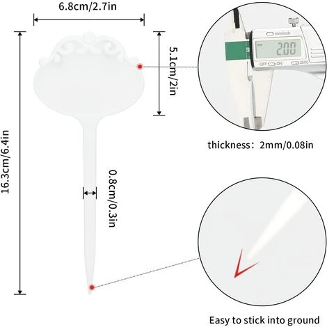 Lot De 10 étiquettes De Plantes En Plastique épais, Anti-âge Et Imperméable étiquettes Colorées En Plastique Pour Plantes 13Treize 4 Lot De 10 étiquettes De Plantes En Plastique épais, Anti-âge Et Imperméable étiquettes Colorées En Plastique Pour Plantes 13Treize – Image 2