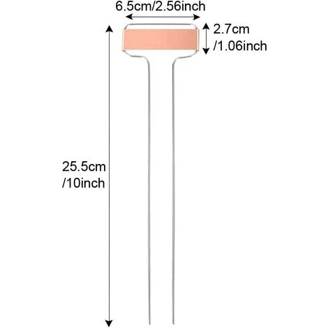 YEURIé Lot De 10 étiquettes De Plantes Réutilisables En Cuivre Plaqué De 25,4 Cm De Haut Pour Fleurs, Légumes, Pots De Fleurs, étiquettes De Jardin Résistantes Aux 5 YEURIé Lot De 10 étiquettes De Plantes Réutilisables En Cuivre Plaqué De 25,4 Cm De Haut Pour Fleurs, Légumes, Pots De Fleurs, étiquettes De Jardin Résistantes Aux – Image 3