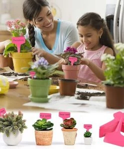 Étiquette De Jardin, 100 Pieces Marqueurs En Plastique De Plantes Type T Signes Plante Label Plantes Graines étiquettes, Pour Graines Pot Herbes Fleurs Légumes Pépinière (Rose) Adélala -Accessoire de culture Soldes Boutique 66378356 3