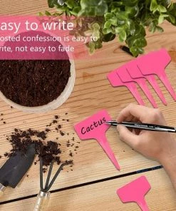 Étiquette De Jardin, 100 Pieces Marqueurs En Plastique De Plantes Type T Signes Plante Label Plantes Graines étiquettes, Pour Graines Pot Herbes Fleurs Légumes Pépinière (Rose) Adélala -Accessoire de culture Soldes Boutique 66378356 4