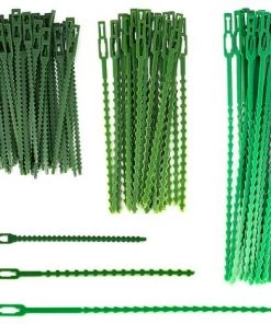 90 Pièces Attaches Pour Plantes Réglables Vertes, Pinces De Jardin, Attaches Câble Plastique, Supports Plantes Flexibles, Attaches Accroche Pour Jardin Plantes Tomates (17cm*30, 23cm*30, 13cm*30)——Adélala