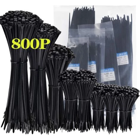 EINEMGELD 800 Pièces Attaches De Câble Robustes, GRUOIZ Attache Câble Collier De Serrage 3.6mm Zip Ties (100/150/200/250/300mm) Serre Câbles Rilsan Noir Nylon, Colliers Rilsan Serre-Cable Plastique 3 EINEMGELD 800 Pièces Attaches De Câble Robustes, GRUOIZ Attache Câble Collier De Serrage 3.6mm Zip Ties (100/150/200/250/300mm) Serre Câbles Rilsan Noir Nylon, Colliers Rilsan Serre-Cable Plastique