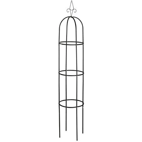 Relaxdays Tuteur à Tomates En Lot De 2, Support Pour Plantes Grimpantes, Acier, Non Fixe, 200 Cm De Haut, Noir 4 Relaxdays Tuteur à Tomates En Lot De 2, Support Pour Plantes Grimpantes, Acier, Non Fixe, 200 Cm De Haut, Noir – Image 2