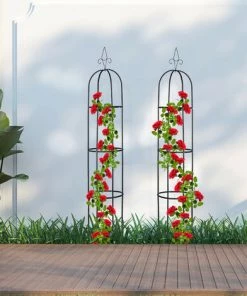 Relaxdays Tuteur à Tomates En Lot De 2, Support Pour Plantes Grimpantes, Acier, Non Fixe, 200 Cm De Haut, Noir 9 Relaxdays Tuteur à Tomates En Lot De 2, Support Pour Plantes Grimpantes, Acier, Non Fixe, 200 Cm De Haut, Noir -Accessoire de culture Soldes Boutique 67434727 3