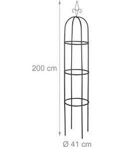 Relaxdays Tuteur à Tomates En Lot De 2, Support Pour Plantes Grimpantes, Acier, Non Fixe, 200 Cm De Haut, Noir 11 Relaxdays Tuteur à Tomates En Lot De 2, Support Pour Plantes Grimpantes, Acier, Non Fixe, 200 Cm De Haut, Noir -Accessoire de culture Soldes Boutique 67434727 5