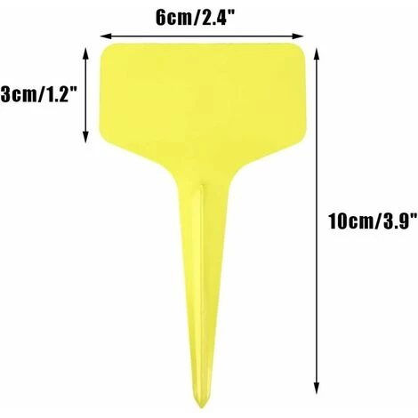 Lot De 100 étiquettes Jaunes En Plastique Pour Plantes Et Légumes 6 X 10 Cm,Tanètue 4 Lot De 100 étiquettes Jaunes En Plastique Pour Plantes Et Légumes 6 X 10 Cm,Tanètue – Image 2