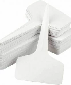 FLYME 100 Pieces Blanc Marqueurs En Plastique De Plantes Type T, Balises Durables De Marqueurs De Jardin Imperméables étiquettes De Semis -Accessoire de culture Soldes Boutique 67807330 3