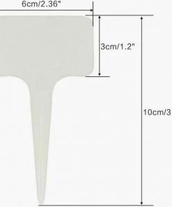 FLYME 100 Pieces Blanc Marqueurs En Plastique De Plantes Type T, Balises Durables De Marqueurs De Jardin Imperméables étiquettes De Semis -Accessoire de culture Soldes Boutique 67807330 4