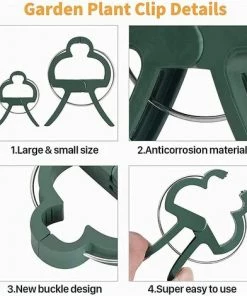 YIENJAOY Lien Pour Végétaux, AGILITY 20 Clips à Plantes En Plastique Vert Foncé Pinces De Fixation, Pinces Stables Pour Fixer Les Plantes Grimpante Pour Supporter Des Fleurs Fruits Ou Légumes Dans Jardins Ou Fermes -Accessoire de culture Soldes Boutique 67904909 3