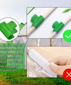 YIENJAOY Lien Pour Végétaux, AGILITY 10 PCS Clips De Serre En Plastique 11mm Clip De Film à Effet De Serre Réutilisable Clips Outil De Jardinage Serre Antidérapant Pour Shed à Effet De Serre Jardiner Légumes Fruits - Vert -Accessoire de culture Soldes Boutique 67906026 4