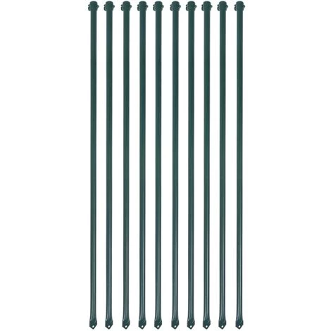 VidaXL Poteau De Jardin 10 Pcs 1 M Métal Vert 3 VidaXL Poteau De Jardin 10 Pcs 1 M Métal Vert