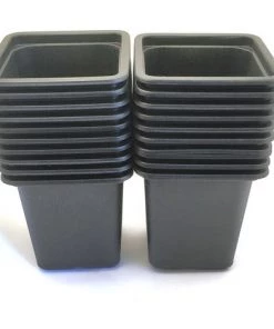 VILMORIN Pack De 20 Godets Carrés Noir En Plastique 7cm