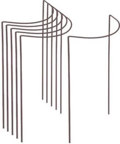 HARROD HORTICULTURAL Support à Plantes Demi-cercle En Acier (Lot De 6) 51 X 51 Cm Vert - Vert Olive Foncé